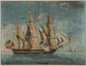 La representación más antigua conocida del USS Constitution